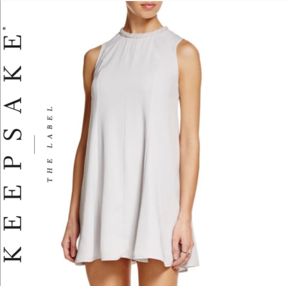 Keepsake the label silver beaded neck swing dress